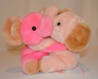 Russ Berrie Tubby Love Elephant Pair Vintage Stuffed Animal 7in Set Of 2 Plush