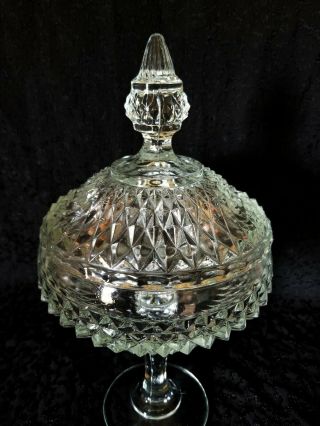 GORGEOUS.  vintage Crystal Glass Candy Dish / Lid 2