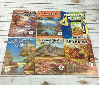 6 Vintage Walter T Foster Art Instruction Books Painting,  Perspective Drawing