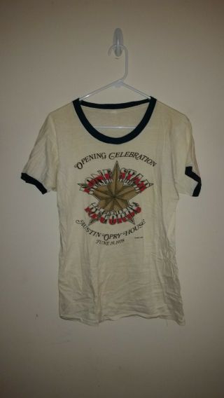 Vintage Lonestar Records Opening Celebration Austin Opry House Ringer Shirt L13