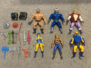 Vintage 1980’s Mattel Masters Of The Universe Motu He - Man Action Figures Weapons
