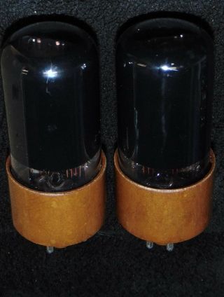 NOS NIB PAIR NATIONAL 6V6GT VT - 107A BLACK GLASS BROWN BASE TUBE ' S MADE 1953 2
