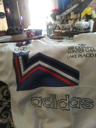Vtg Adidas 1932/1980 Lake Placid Winter Olympics Sweatshirt L/ Xlski
