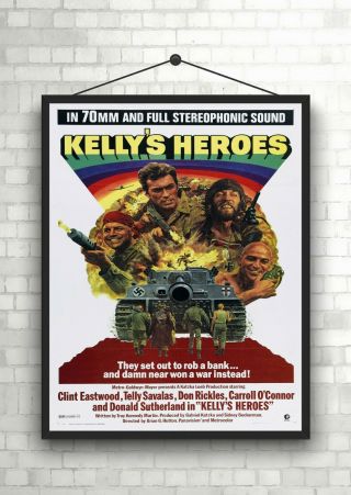 Kellys Heroes Vintage Large Movie Poster Art Print Maxi A1 A2 A3 A4