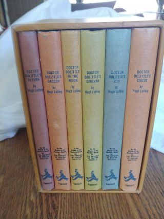Dr.  Dolittle Vintage Book Set With Case Lippincott Publishers