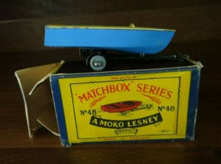 Vintage Moko Lesney Matchbox 48 Meteor Sportsman Mark Ii Boat & Trailer