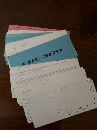 Vintage Computer Job Fortran 64 Punch Cards Program Software Compass Cdc 3170