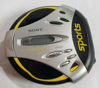 Sony D - Sj15 Discman Sport Cd Walkman Disc Player Yellow Vintage G - Protection