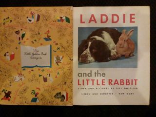 Vintage Children ' s Little Golden Book LADDIE AND THE LITTLE RABBIT 1952 2