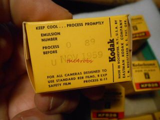 7 Rolls Kodak K828 Kodachrome For Flash Film in Boxes Expired 1959 3
