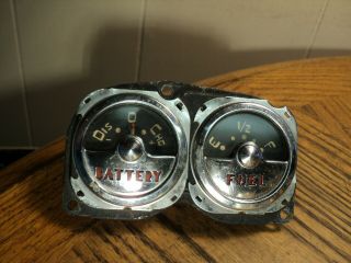 Vintage Auto Or Truck Electronic Battery And Fuel Panel Gauges - 4 - 1/2 " Long