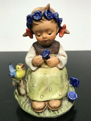 Vtg Goebel Hummel Germany Botantist Girl W/ Flowers Art Statue Figurine 351