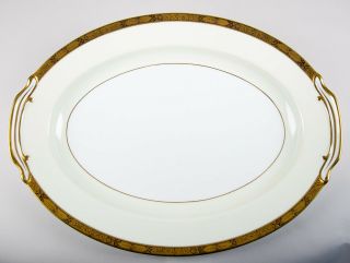 Noritake Goldkin 4985 Oval Serving Platter 16 " Vintage Fine China Gold Rim