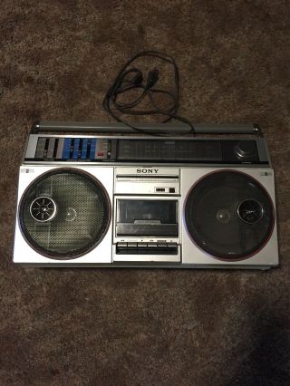 Vintage Sony Cfs - 500 Portable Stereo Cassette Boombox Ghetto Blaster