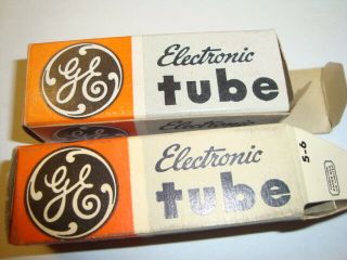 One Matched Pair Early Black Plate 12bh7a Tubes,  Radiotron - Ge,  - In - Box