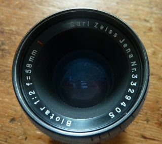 Vintage Carl Zeiss Jena Biotar Camera Lens F= 58mm Germany