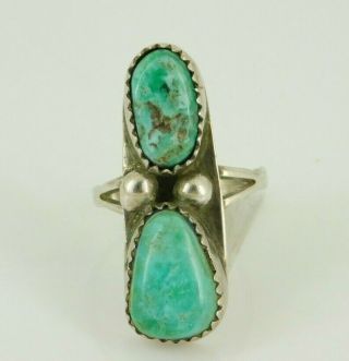 Vintage Southwestern Sterling Silver Turquoise Ring Size 6