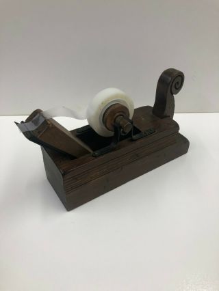 Neiman - Marcus Vintage Wood Planer Tape Dispenser