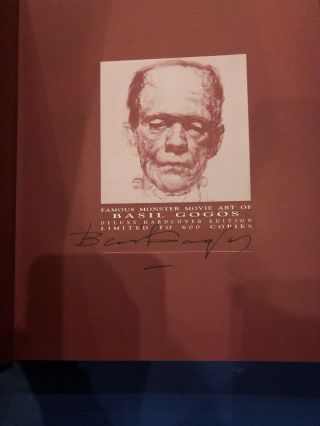 FAMOUS MONSTER MOVIE ART OF BASIL GOGOS SIGNED Limited Slipcover HC Edition 6