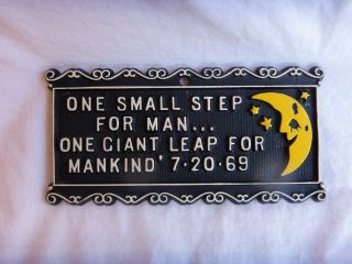 Vintage Metal Wall Plaque One Small Step For Man One Giant Leap