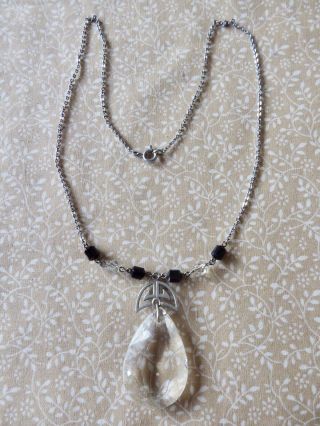 Two Vintage Art Deco Crystal Drop Necklaces 1920s 1930s 3