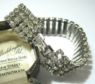 Vintage Jewellery Art Deco Glass Crystal Rhinestone Jewellery Cocktail Bracelet