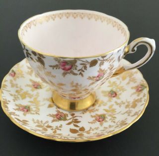 Vintage Tuscan Tea Cup And Saucer Dubarry Rose English Bone China 8606h