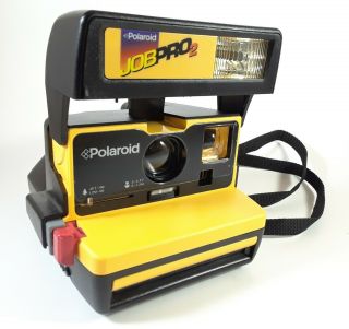 Vintage Yellow Polaroid Job Pro 2 Instant 600 Film Camera With Strap And Case