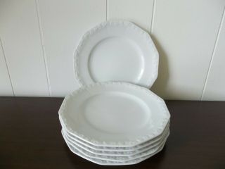 Set Of 6 Vintage Rosenthal China Maria White 12 Sided Salad Plates 7 3/4 "