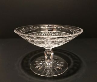 Vintage Signed Waterford Glandore Pattern Crystal Cut Glass Short Compote Irish