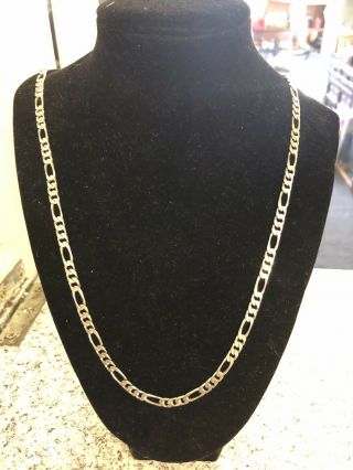 Mens 22inch Solid Silver Curb Link Chain Vintage Second Hand