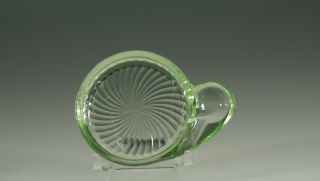 Vintage Deco Depression Glass Green Swirl Pattern Ashtray Coaster Patented 1928