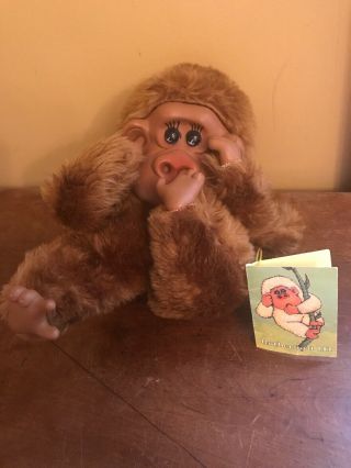 Vintage Rutherford Iii Russ Berrie Monkey Ape Plush Sucks Thumb Picks Nose 10 "