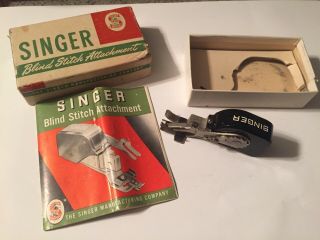 Vintage Singer Blind Stitch Sewing Machine Attachment 160616 W/box,  Instructions