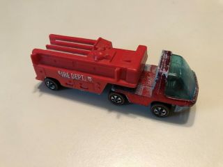 1970 Hot Wheels Redline Heavyweights Fire Engine Truck Red W/trailer Vintage