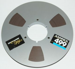 Vintage Ampex 499 Grand Master Gold Metal Reel To Reel Tape 1/2 " X 10.  5 " X 2500