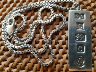 Vintage 1970s Sterling Silver Ingot And Box Chain 48grms