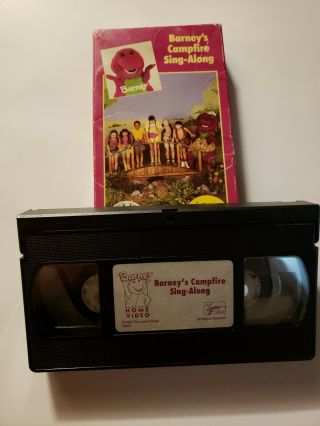 BARNEY ' S CAMPFIRE SING - ALONG Preschoolers Imagination Vintage VHS Backyard Gang 2