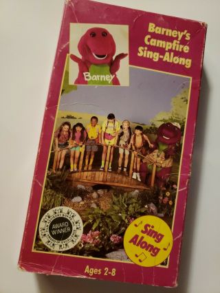 BARNEY ' S CAMPFIRE SING - ALONG Preschoolers Imagination Vintage VHS Backyard Gang 4
