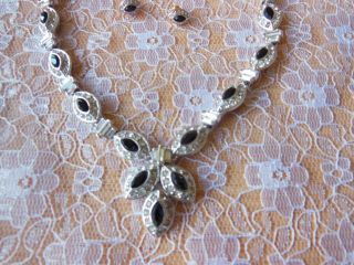 Vintage Costume Jewellery/attwood & Sawyer Pendant Necklace/earing Set (k)