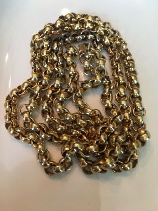 Vintage Monet Heavy Gold Tone Link Chain Necklace 36” Long