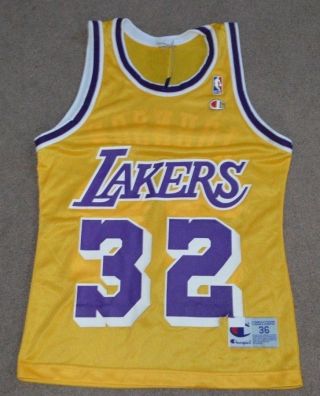 Nwt Vtg Magic Johnson Los Angeles Lakers Champion Jersey 36 Imperfect