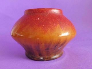 Vintage 1950s Lava Pottery Vase,  Red,  Orange & Brown Ceramic Vase,  Mid Century