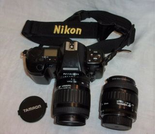 Vintage Nikon Af N8008 Digital 35mm Camera W/lenses & Strap