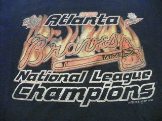 Great Vintage 1999 Atlanta Braves T Shirt National League Champs Size Xl