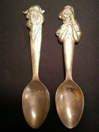 Vintage Disney Beauty And The Beast Silver Spoon Set
