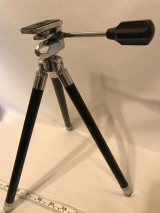Vintage Tower Camera Stand Telescoping Legs Tripod Mount Black Silver Phography