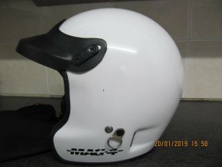 Vtg Bell Helmet Mag 4 Racer Series Open Face Protective Head Gear