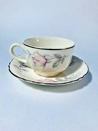 Homer Laughlin Vintage 1940 ' s China 4 Teacups and Saucers Made in the USA 2