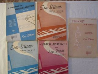 (5) Books By Eric Steiner Piano Course In Five Volumes Vintage